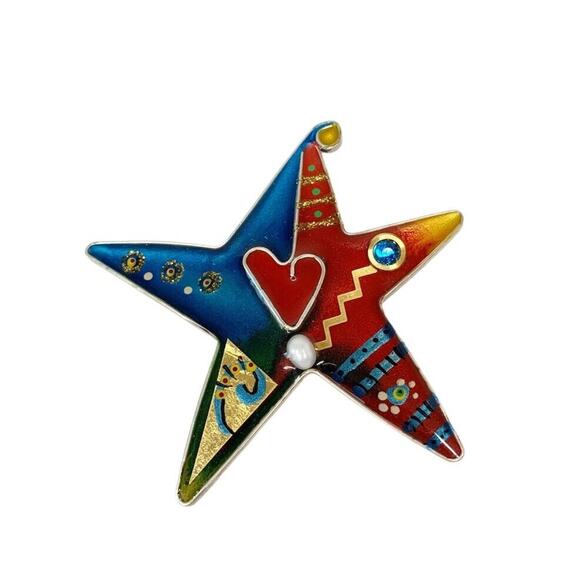 Vintage Yossi Steinberg Artist Handmade Angel Star Real Pearl Brooch Pin - Picture 1 of 4